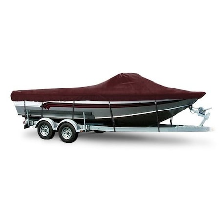 Eevelle Boat Cover ALUMINUM FISHING Walk Thru Windshield Inboard Fits 27ft 6in L up to 102in W Burgundy SCAVWT27102-BRG
